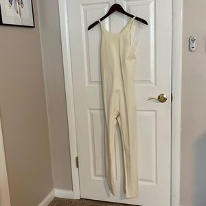 Halston Heritage Women’s Bodycon Jumpsuit in Off-White - Size L